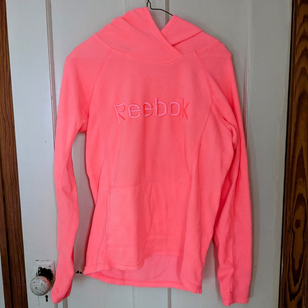 Reebok bright pink fleece hoodie